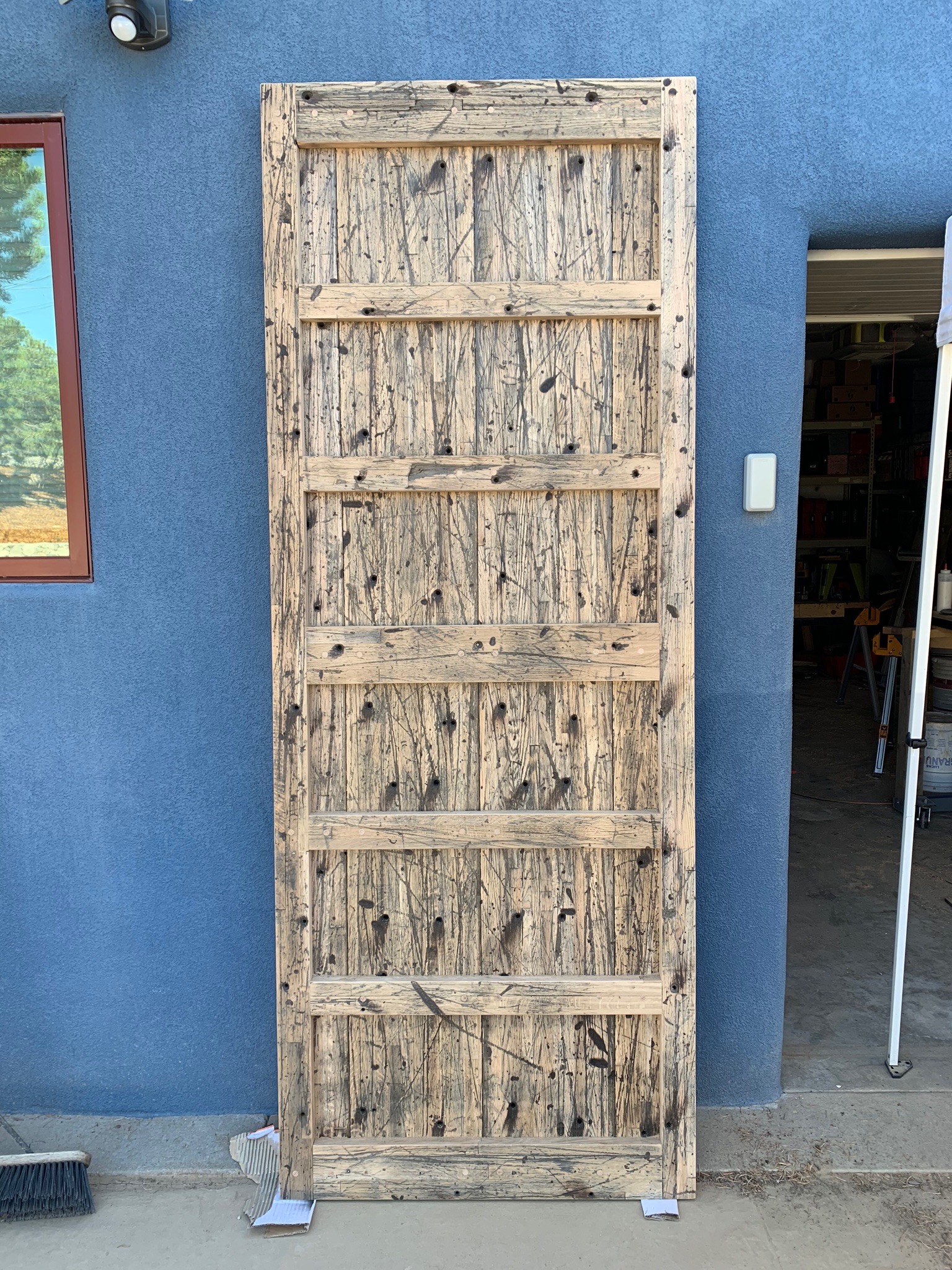 Reclaimed Live Edge Dog Door Hanging photo